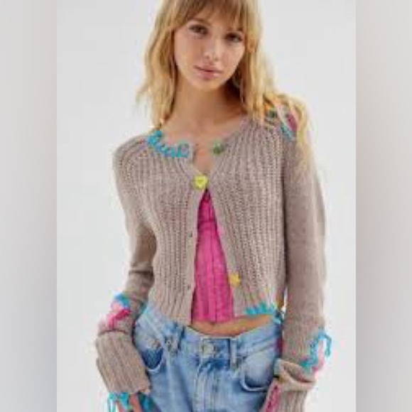 Urban Outfitters Sweaters - NWT Celine Pastel Striped Knit Cardingan